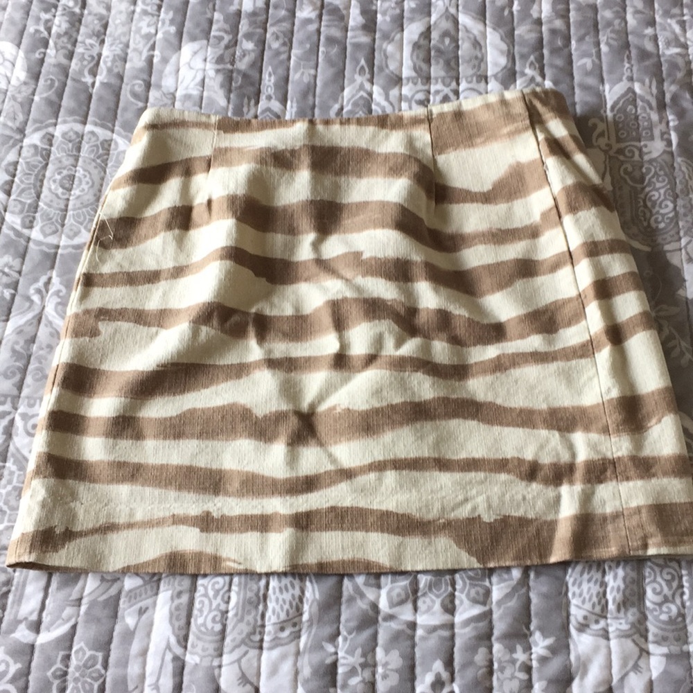 J crew zebra mini skirt with pockets